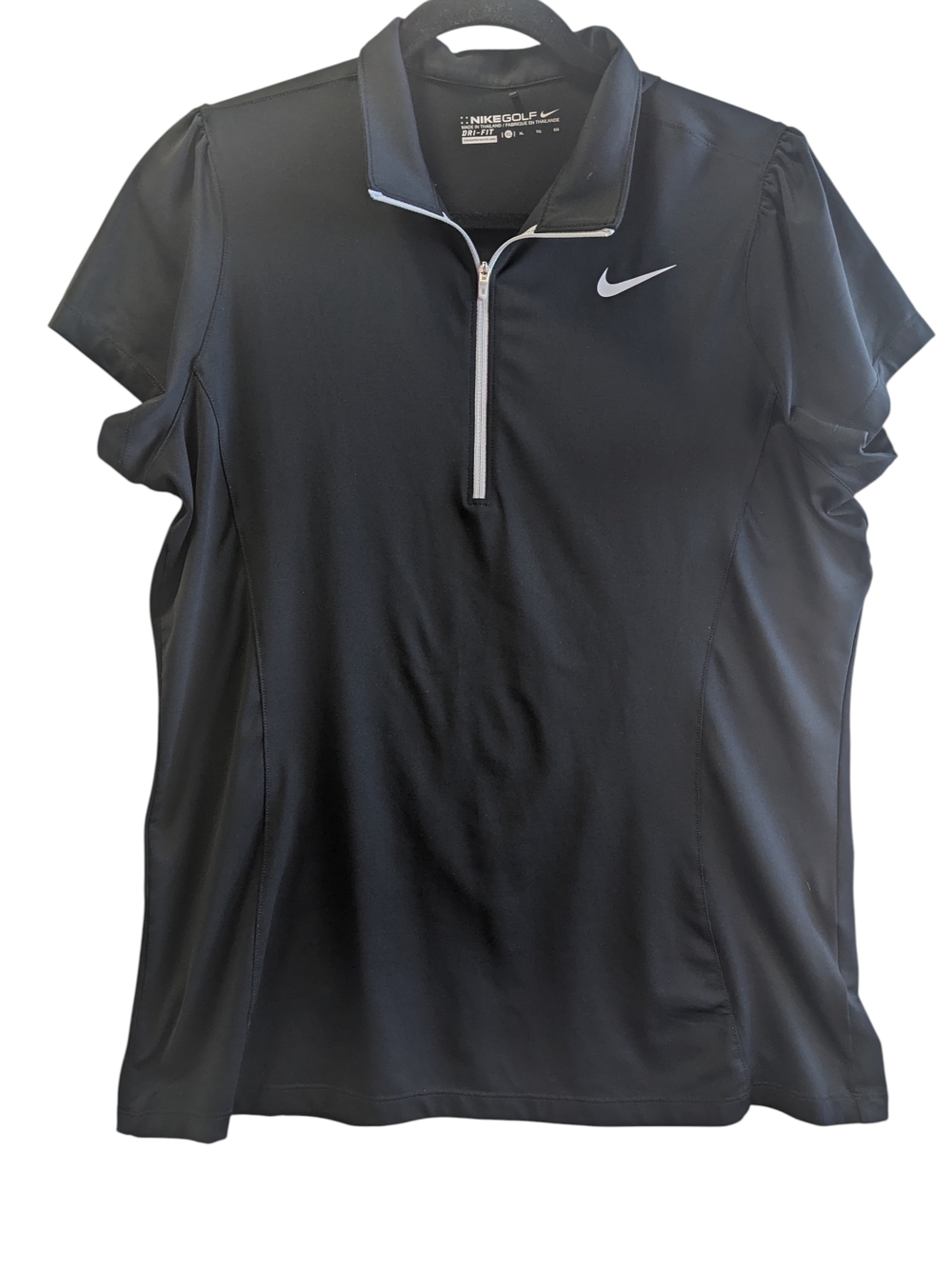 Nike Black Short-Sleeve Quarter-Zip Golf Polo Top Size XL